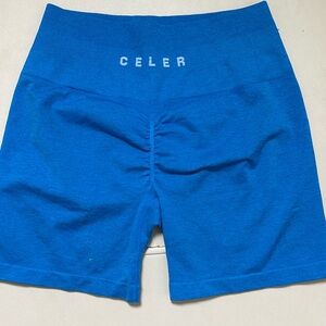 Celer Blue High-Waist Seamless Bike Shorts